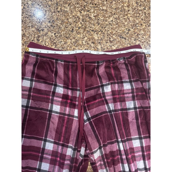 Secret Treasures Womens Plaid Pajama Pants Lounge Sleepwear Burgundy Size L - Picture 6 of 11